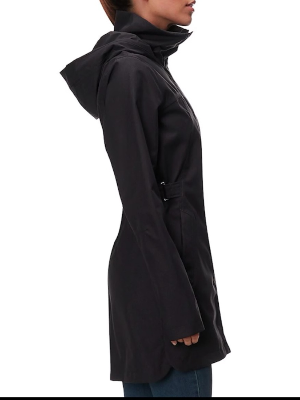 XS Laney Northface Black Belted Trenchcoat Raincoat